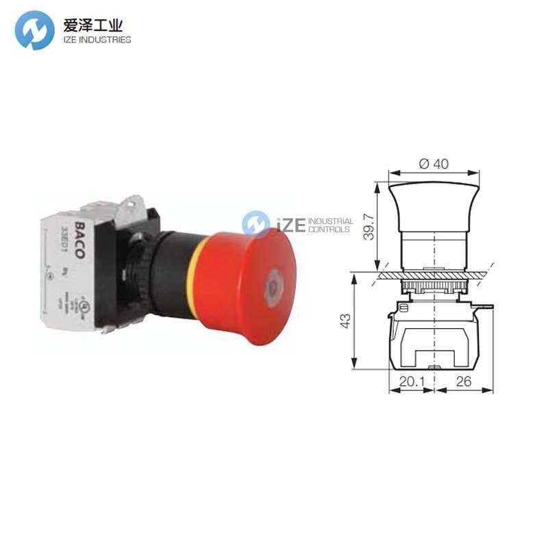 BACO Controls急停按鈕開關(guān)L22DN10-3EARL01